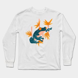 Tree frog on Bamboo Long Sleeve T-Shirt